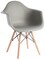 Mid-Century Modern Style Plastic DAW Shell Dining Arm Chair with Wooden Dowel Eiffel Legs